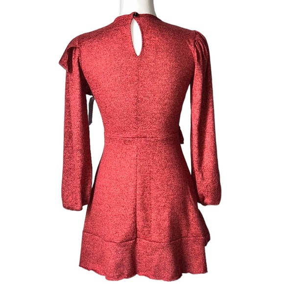 NWT Velvet Torch Long Sleeve Tiered Ruffle Mini Dress - Picture 2 of 5
